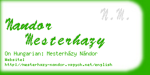 nandor mesterhazy business card